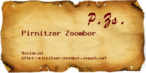 Pirnitzer Zsombor névjegykártya